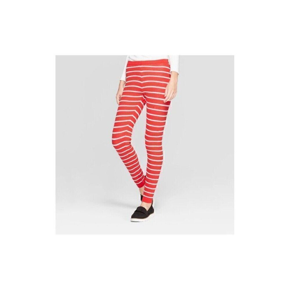CHRISTMAS party candy cane leggings red white stripe Christmas PJ  small…
